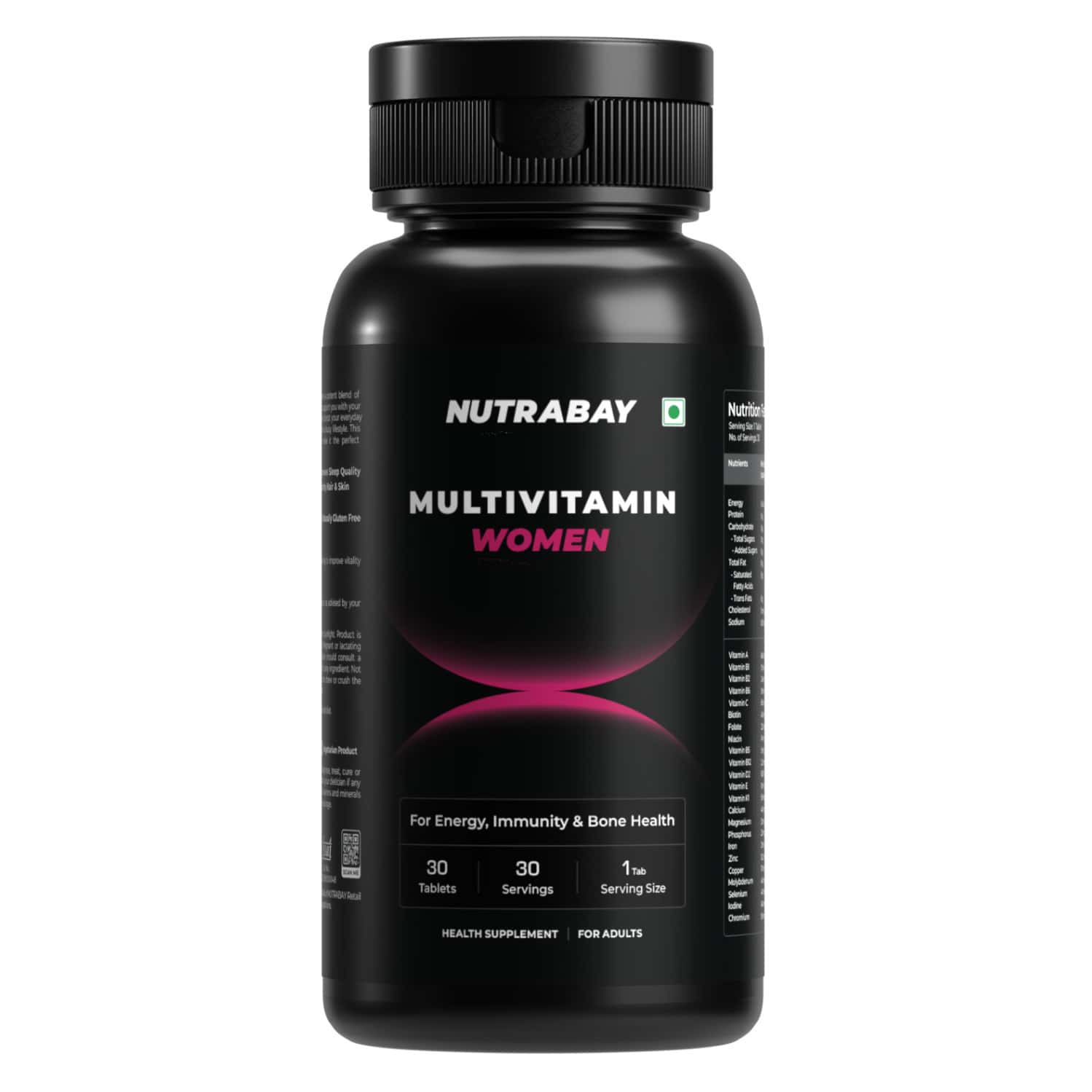 Nutrabay Pro Active Multivitamin For Women - Iron | Multivitamins And Multiminerals - 30 Veg Tablets