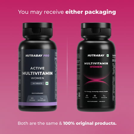 Nutrabay Pro Active Multivitamin For Women - Iron | Multivitamins And Multiminerals - 30 Veg Tablets