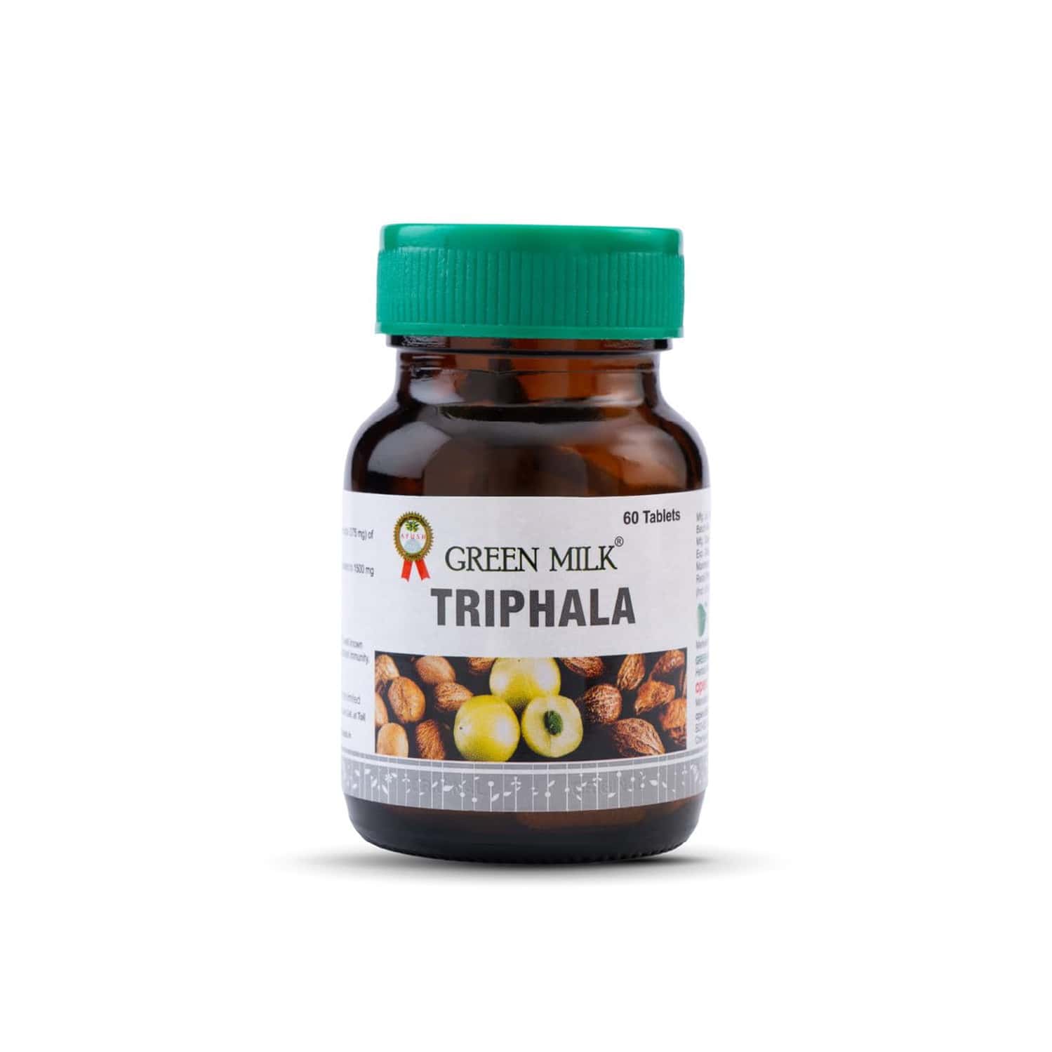 Green Milk Triphala Tablets | Ayurvedic Digestive & Gut Health Support | 60 Tablets
