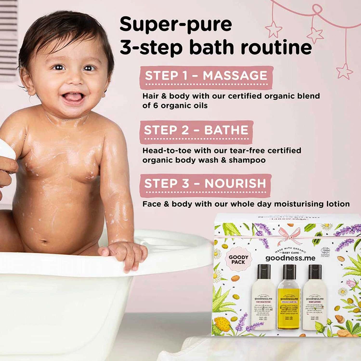 Buy GOODNESSME CERTIFIED ORGANIC BABY BATH GIFT PACK (BODY WASH+LOTION