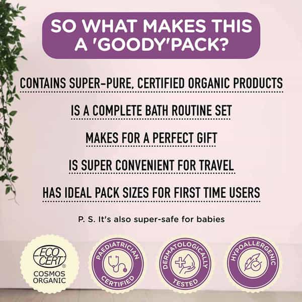 Goodnessme Certified Organic Baby Bath Gift Pack (Body Wash+Lotion+Massage Oil) 100Ml Each White
