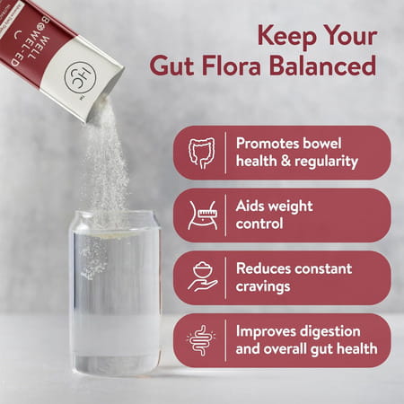 Velbiom Happy Cultures Well Bowel-Ed Unique Blend 5 Digestive Fiber Probiotics| Sachets (15 No)
