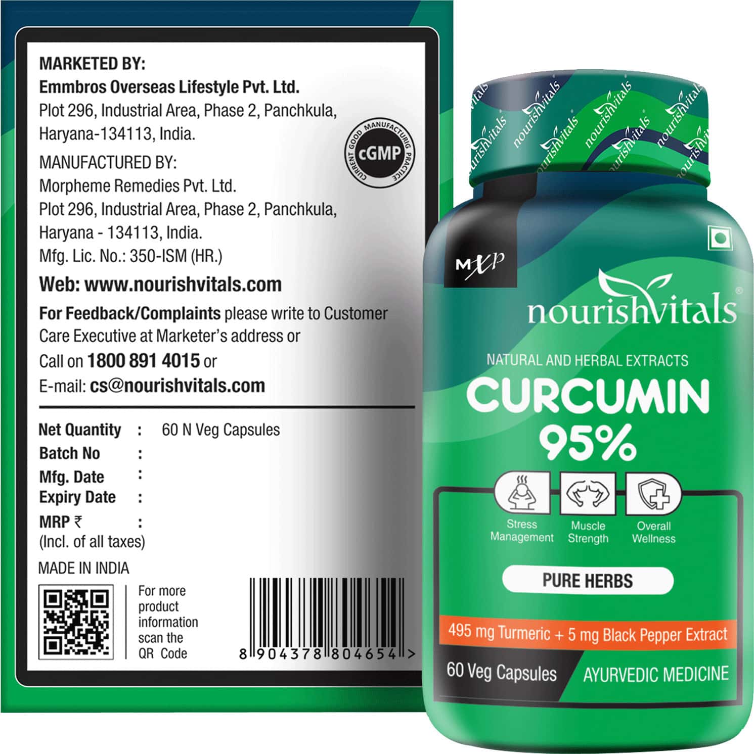 Buy NOURISHVITALS CURCUMIN 95 CURCUMINOIDS 500 MG TURMERIC WITH