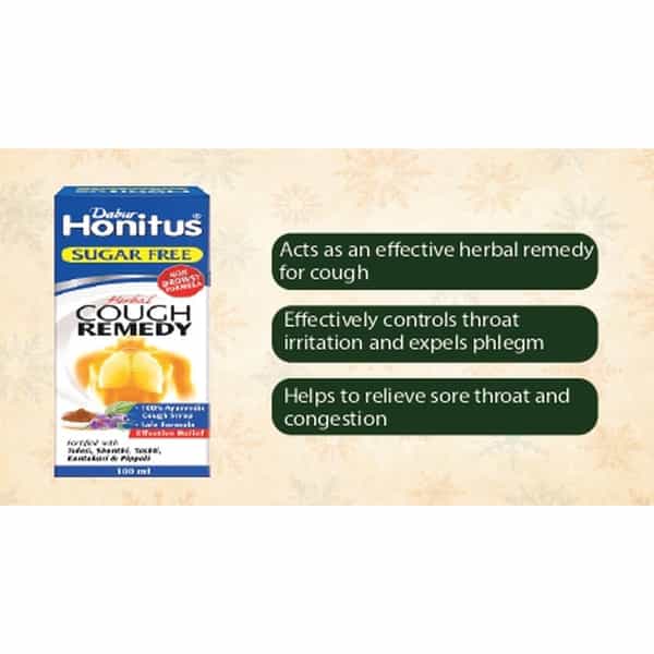 Dabur Honitus Herbal Cough Remedy Sugar Free Pack Of 2