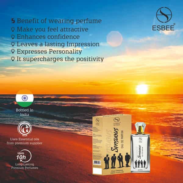 Esbee Sensuous Eau De Parfum For Men | Long Lasting Perfume | Confidence & Attractiveness - 100Ml