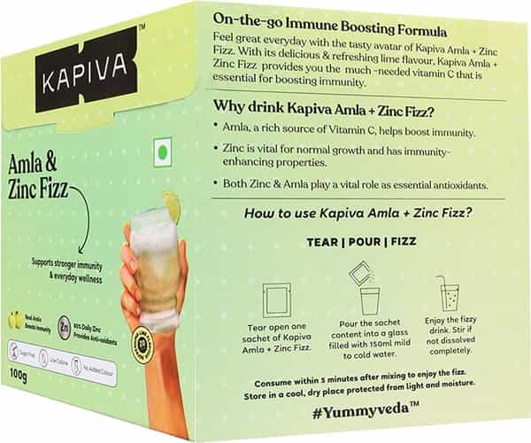 Kapiva Amla & Zinc Fizz Effervescent Powder - Effervescent Supplement For Strong Immunity