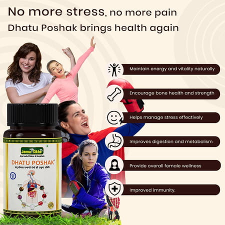 Jeena Sikho Dhatu Poshak/Female Wellness | Ayurvedic Female Health Supplement |60 Capsules