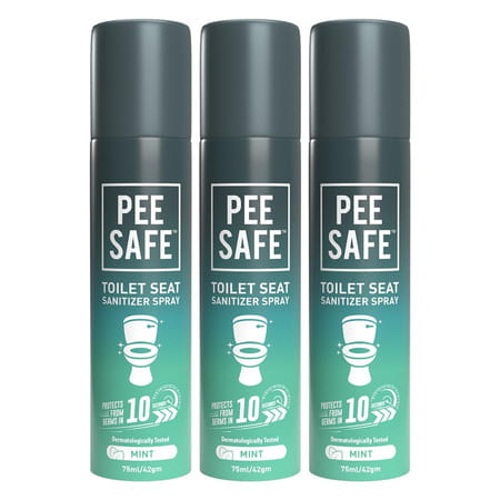 Pee Safe Toilet Seat Sanitizer Spray (75ml - Pack Of 3) - Mint