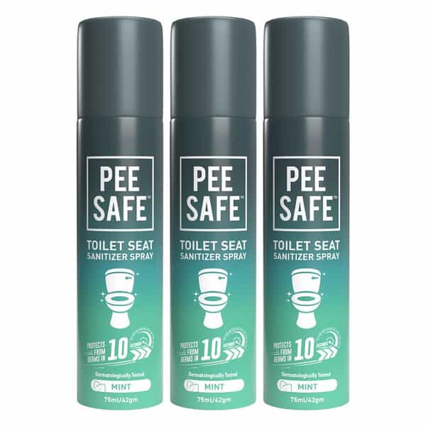 Pee Safe Toilet Seat Sanitizer Spray (75Ml - Pack Of 3) - Mint