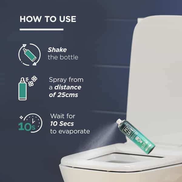 Pee Safe Toilet Seat Sanitizer Spray (75Ml - Pack Of 3) - Mint