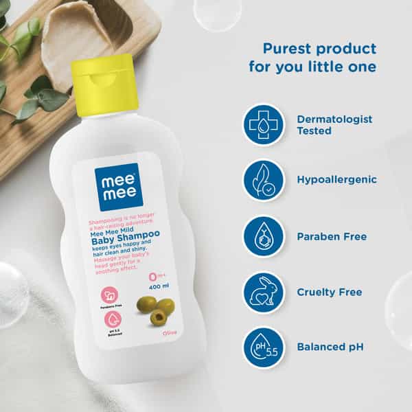 Mee Mee Gentle Baby Shampoo | Tear-Free Formula | Hypoallergenic Sulfate And Paraben-Free - 400Ml