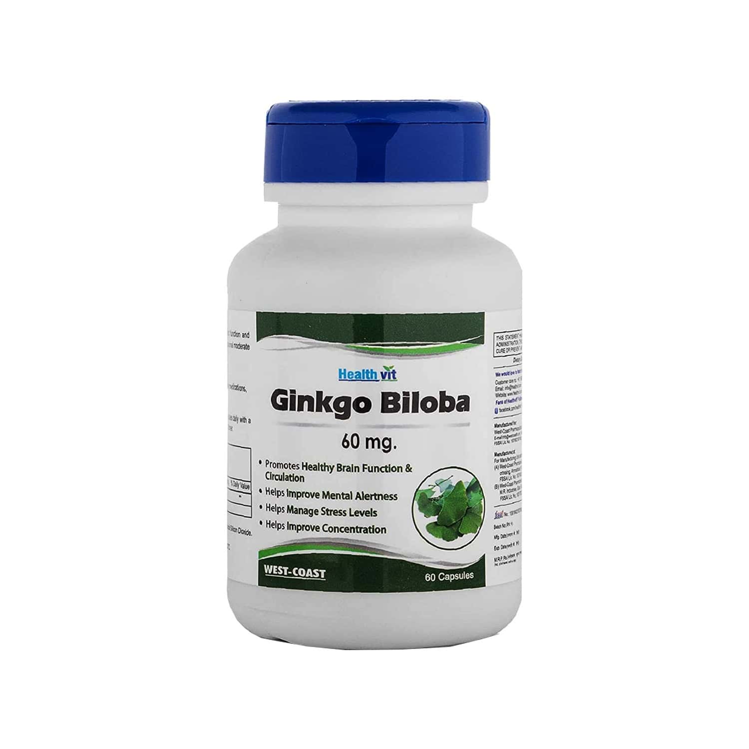 Buy Healthvit Ginkgo Biloba ( Supports Memory, Focus & Clarity ) 60mg