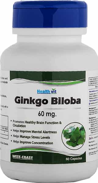 Healthvit Ginkgo Biloba ( Supports Memory Focus & Clarity ) - 60Mg - 60 Capsules