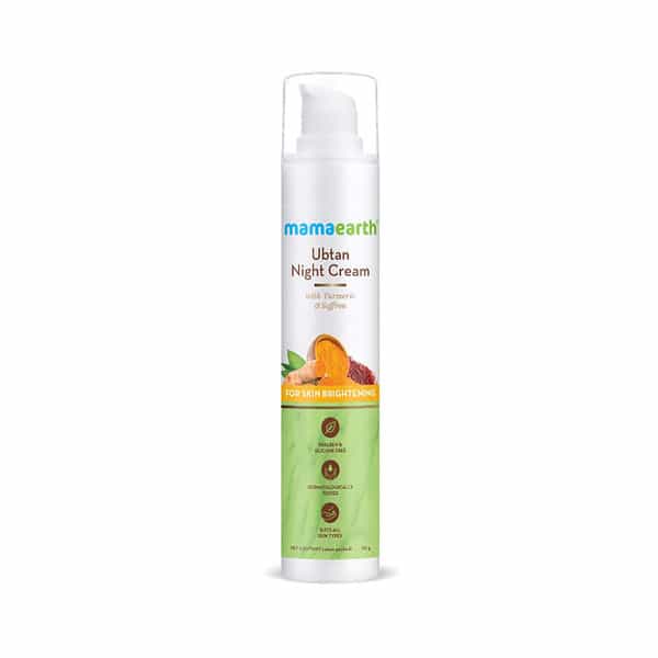 Mamaearth Ubtan Night Cream For Brightening Skin With Turmeric & Saffron - 50 G
