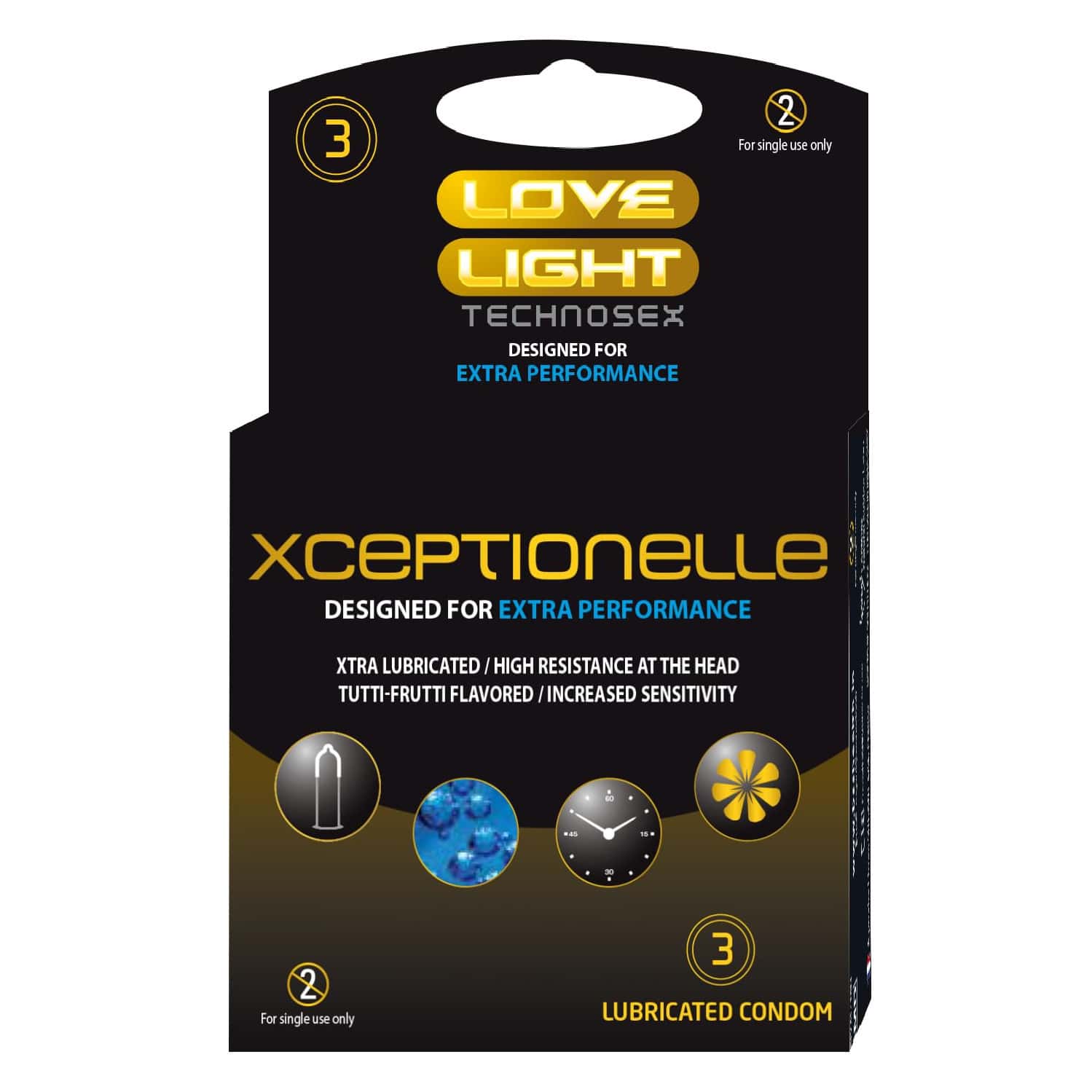 Love Light Xceptionelle Condom - Smooth Surfaced - Tutti Frutti Flavor - 3 Units