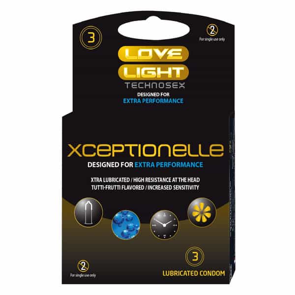 Love Light Xceptionelle Condom - Smooth Surfaced - Tutti Frutti Flavor - 3 Units
