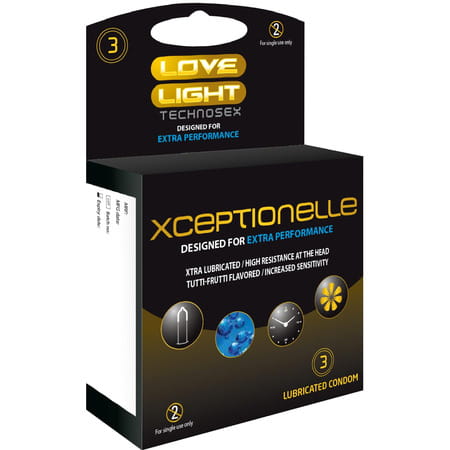 Love Light Xceptionelle Condom - Smooth Surfaced - Tutti Frutti Flavor - 3 Units