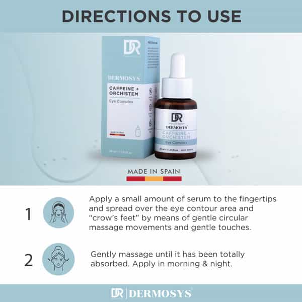 Dermosys Caffeine+Orchistem Under Eye Complex | For Dark Circles | Puffy Eyes & Wrinkles - 30Ml