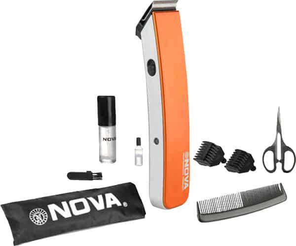 Nova Nht - 1047 Pro Skin Rechargeable Cordless 30 Minutes Runtime Beard Trimmer For Unisex(Orange)