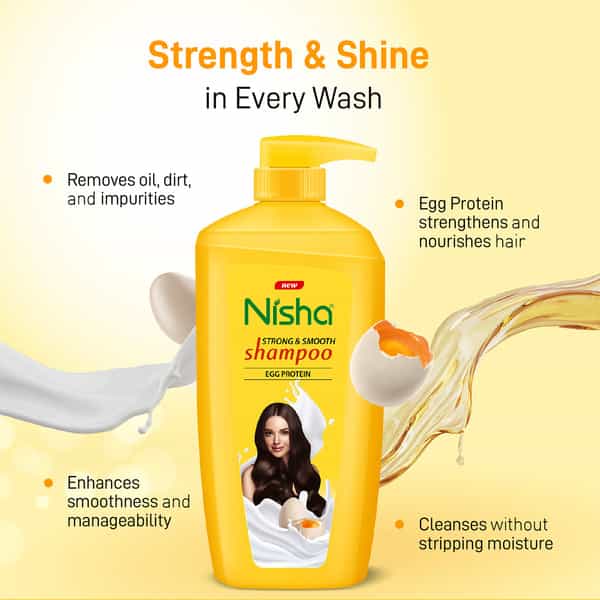 Nisha Egg Protein Shampoo For Strong & Smooth Hair 650Ml