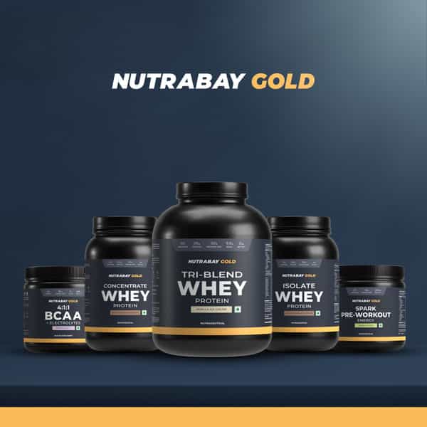 Nutrabay Gold Tri-Blend Whey Protein Vanilla Ice Cream - 1Kg