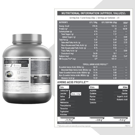Muscleblaze Biozyme Whey Protein | Blend Of Whey Isolate & Concentrate (Magical Mango | 2 Kg)
