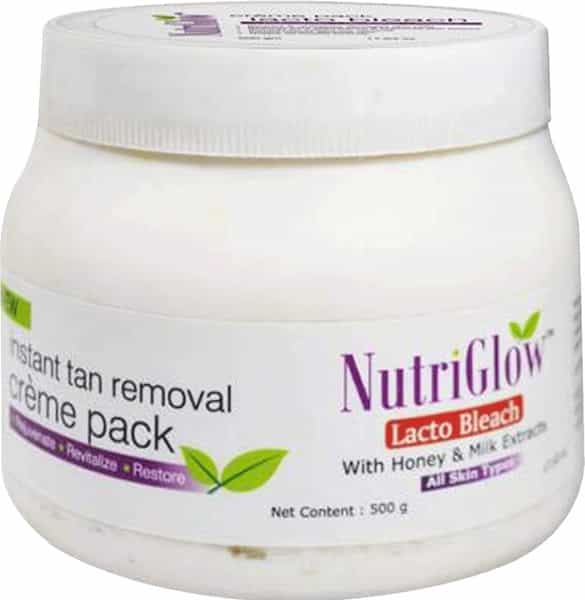 Nutriglow Lacto Bleach Cream For Lightens Facial Hair Instant Tan Removal & Dark Spots(500Gm)