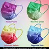 Quarant 4 Ply Designer Protective Surgical Face Mask With Nose Pin Ombre Combo - Pack Of 80