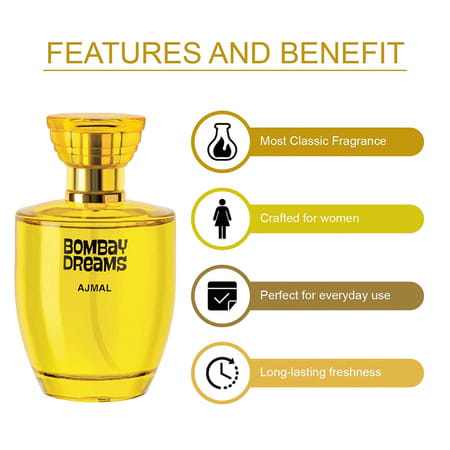 Ajmal Wisal Dhahab Edp 50ml Perfume For Men And Bombay Dreams Edp 100ml Perfume For Women