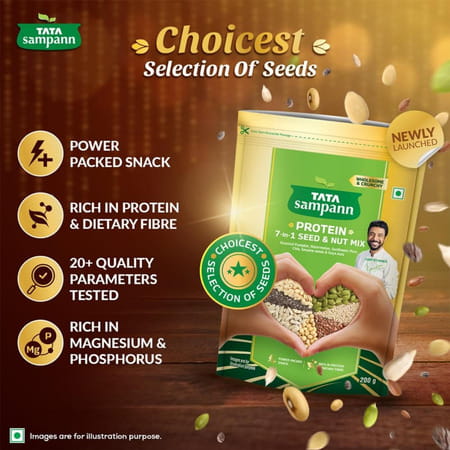 Tata Sampann Protein 7-In-1 Seed & Nut Mix| Power Packed & Crunchy Snack| 200g