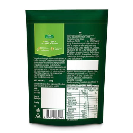 Tata Sampann Protein 7-In-1 Seed & Nut Mix| Power Packed & Crunchy Snack| 200g