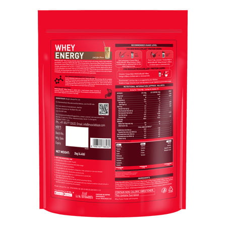 Muscleblaze Whey Energy (Cold Coffee| 2kg / 4.4lbs) | 24g Protein| 100% Whey Protein Blend
