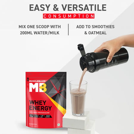 Muscleblaze Whey Energy (Cold Coffee| 2kg / 4.4lbs) | 24g Protein| 100% Whey Protein Blend