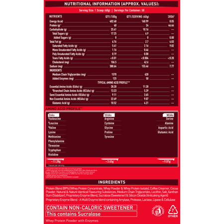 Muscleblaze Whey Energy (Cold Coffee| 2kg / 4.4lbs) | 24g Protein| 100% Whey Protein Blend