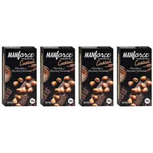 Manforce Cocktail Condoms (dotted-rings) Hazelnut & Chocolate Flavoured 10 Pcs X Pack Of 4