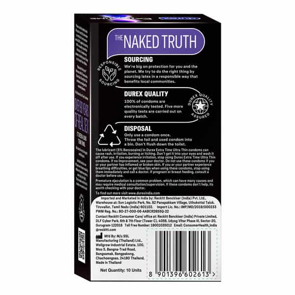 Durex | Extra Time | Ultra Thin | Box | 10 Condoms