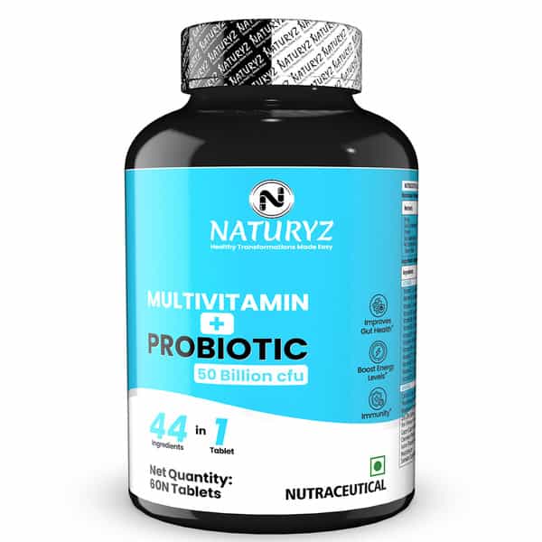 Naturyz Multivitamin With Probiotics 50 Billion Cfu & Prebiotics For General Health - 60 Tablets