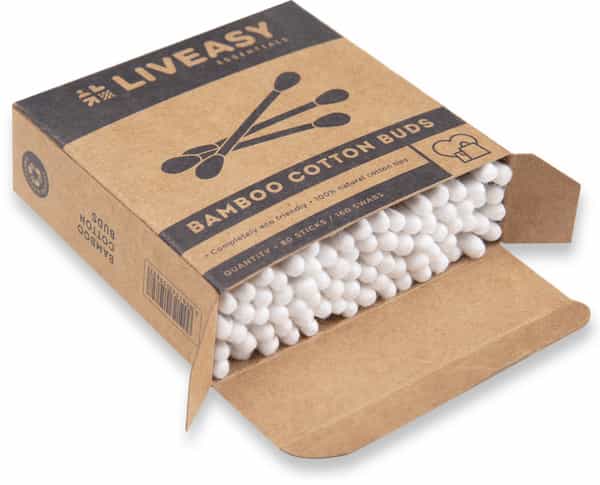 Liveasy Essentials Bamboo Cotton Buds - 80 Sticks/160 Swabs