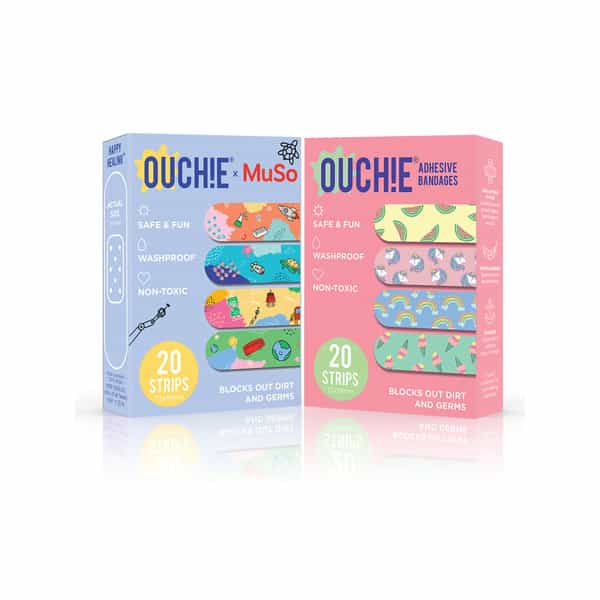 Ouchie Non-Toxic Printed Bandages Double Combo (40 Pack) - Ouchie X Muso & Pink