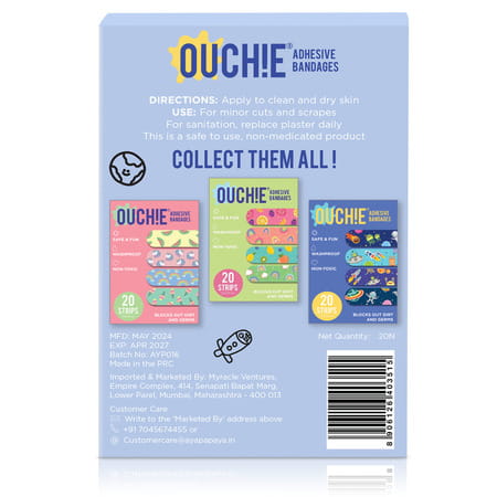 Ouchie Non-Toxic Printed Bandages Double Combo (40 Pack) - Ouchie X Muso & Pink