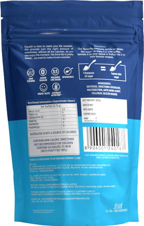 Equal Cook And Bake Diet Sugar Sugar Free Zero Calorie Cook & Bake 500g Powder Pouch Pack Of 1