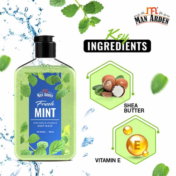 Man Arden Fresh Mint Luxury Body Wash Infused With Shea Butter & Vitamin E 250Ml