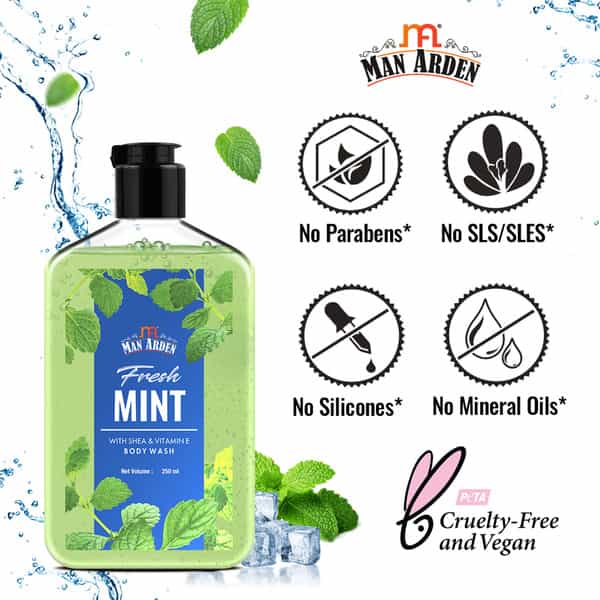 Man Arden Fresh Mint Luxury Body Wash Infused With Shea Butter & Vitamin E 250Ml