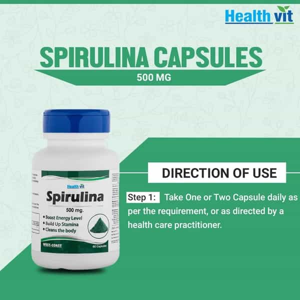 Healthvit Spirulina Superfood 500 Mg -60 Capsules