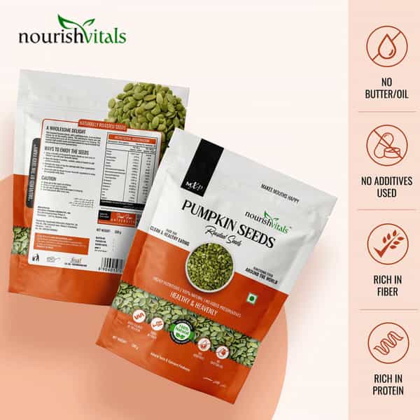 Nourishvitals Pumpkin Roasted Seeds 200G Pouch