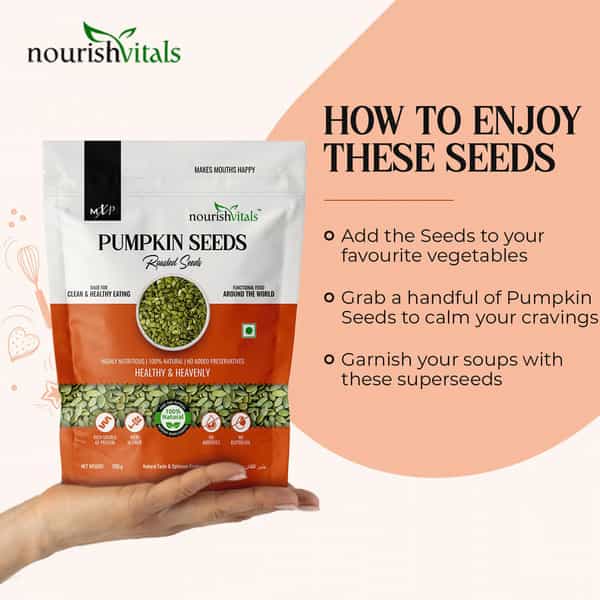 Nourishvitals Pumpkin Roasted Seeds 200G Pouch