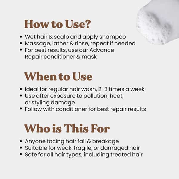 Tnw The Natural Wash Advance Repair Hair Shampoo | Strengthening Sulfate Free Formula 200 Ml