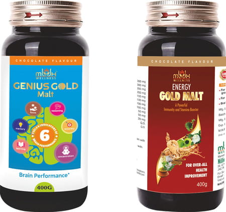 Mbdhwellness Energy Gold+Genius Gold Malt-Herbal Brain+Immunity Booster For All Ages.