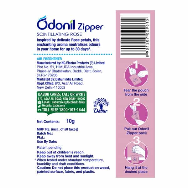 Dabur Odonil Zipper Rose 10Gm