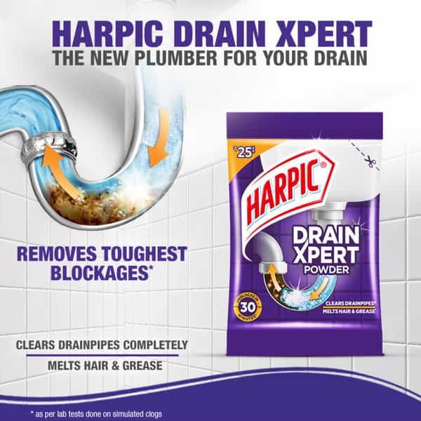 Harpic Drain Xpert Drain Cleaning Powder (50G X 8)